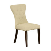 Upholstered Dining Chair Parsons Style by Furnifact – Wood, Mahogany, Pack of 2
