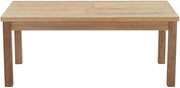 Brown Outdoor Patio Teak Rectangle Coffee Table, 47-Inch Width, Durable Teak Wood, Weather-Resistant, Lightweight, for Outdoor Living Spaces