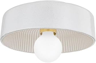 Mitzi H778501-AGB/CRW RAY - 1 Light Flush Mount 6 inches Tall and 11 inches Wide - Aged Brass/Ceramic Reactive White