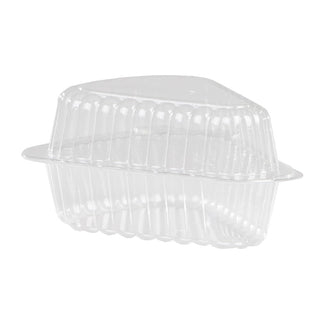 DFI Snap Over Single 6" Pie Slice Hinge Clamshell Pack 1000/Case by AvisBag – OPS Plastic, Clear, Model LBH-81