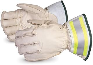 Superior Glove Superior 365DLX2TL Horsehide Leather Deluxe Lineman Glove with Thinsulate Lined and 2" Reflective Gauntlet Cuff, Work, Medium (Pack of 1 Pair)