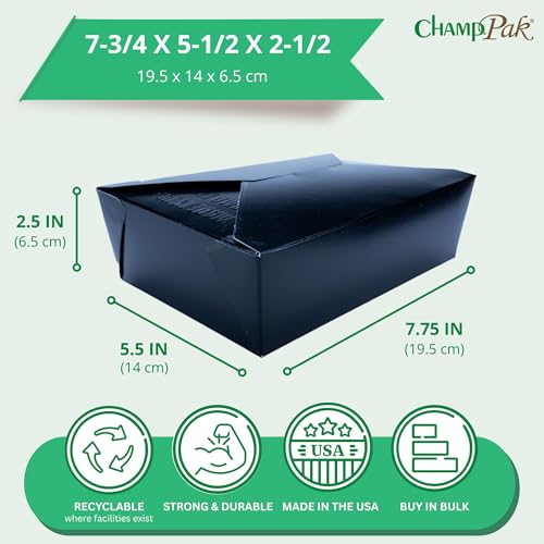SOUTHERN CHAMPION TRAY Black / 7-3/4" x 5-1/2" x 2-1/2" / 1 Bakery Take Out Containers