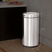 55 Liter / 14.5 Gallon Commercial Swing Top Trash Can by simplehuman – 55 Liter, 55.0 liters, Stainless Steel, Brushed Stainless Steel, Model CW1442