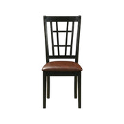 Solid Wood Faux Leather-Upholstered Dining Chairs Set of by Furnifact – Wood, Black, Pack of 2