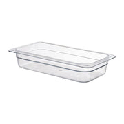 () 2-1/2" Third-Size Food Pan - Camwear® by Cambro – 2-1/2-Inch, 2.5 quarts, Polycarbonate (PC), Clear, Model 32CW135