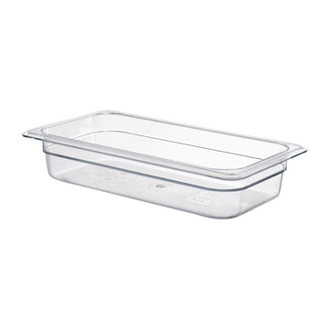 () 2-1/2" Third-Size Food Pan - Camwear® by Cambro – 2-1/2-Inch, 2.5 quarts, Polycarbonate (PC), Clear, Model 32CW135