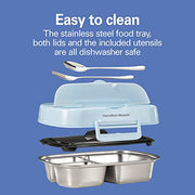 Hamilton Beach Stainless Steel 3 Compartment Tray / Blue / Modern Lunch Boxes