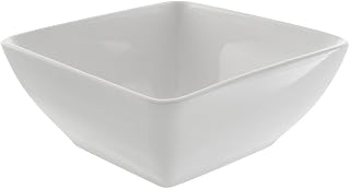 10 Strawberry Street Whittier 7"/24 Oz Square Bowl, Set of 4, White