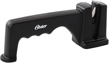 Oster Trussville Knife Sharpener with Slip-Resistant Handle – Black Handheld Kitchen Knife Sharpening Tool