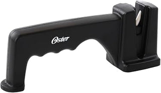 Oster Trussville Knife Sharpener with Slip-Resistant Handle – Black Handheld Kitchen Knife Sharpening Tool