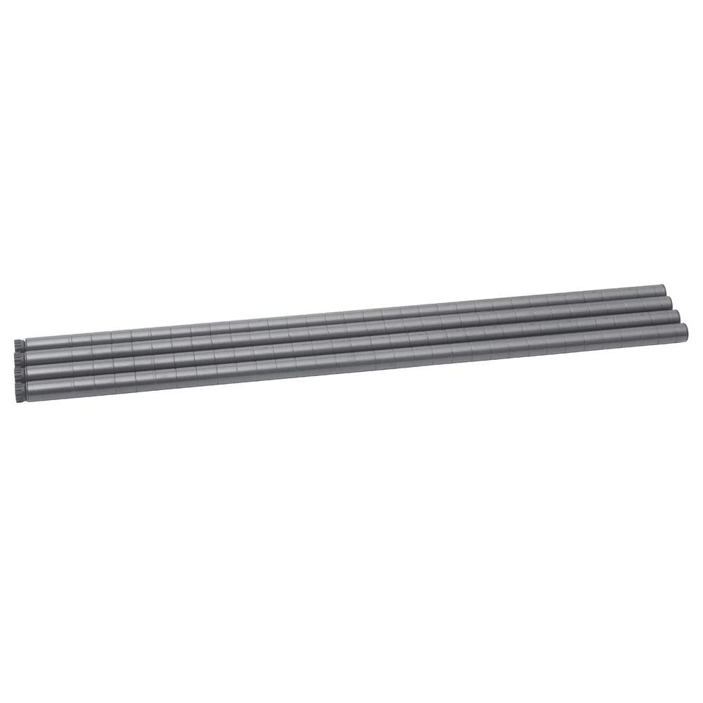 Wire Shelf Post Pack - 34" H by HUBERT – 34" H x 5" W x 1" D, Alloy Steel, Flint, Pack of 4, Model P34F