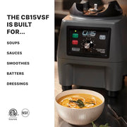 Waring Variable Speed w/Control Dial / Stainless Steel Jar CB15VSF / 1-Gallon Countertop Blenders