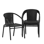 Flash Furniture Black / Set of 4 / Contemporary Patio Dining Chairs