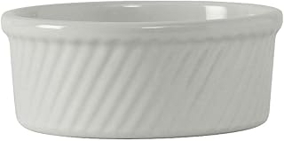 Tuxton China BWX-2104 Soufflé, 21 oz., 5-3/4" Diameter x 2-3/8"H, Swirl, Microwave and Dishwasher Safe, Oven Proof, Fully Vitrified, Ceramic, DuraTux, White, Pack of 12