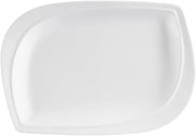 CAC China ASP-12 Aspen Tree 10-Inch by 7-Inch New Bone White Porcelain Leaf Shape Rectangular Platter, Box of 12