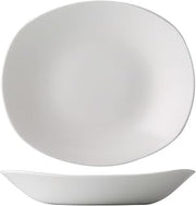 CAC China EVT-BT8 Rect. Salad Bowl English Foot 20oz 8 3/4" Porcelain Rectangle, Bone White, Set of 24
