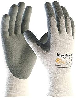 Protective Industrial Products 34-800/XS, G-Tek MaxiFoam, Premium Foam Nitrile Coated Palm and Finger Tips, White Nylon Liner, XS, 12 per Package