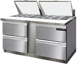 SW60-24M-FB-D Mighty Top Sandwich Unit, 60" W, With 24 Pan Top Openings, Four Drawers & Front Breathing