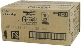 Kellogg's Low Fat Granola Crunchy Clusters Breakfast Cereal 12.5Lb 4 Count | Family Breakfast