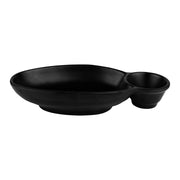 Zen Black 2-Compartment Tray - 6 / CS by Elite Global Solutions – Melamine, Black, Pack of 6, Model JWC1408-B
