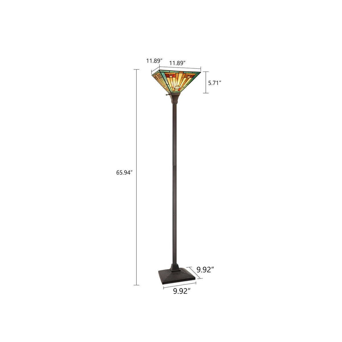 CH3T118GM12-TF1 Torchiere Floor Lamp by Chloe Lighting – exact color of each glass piece may vary due to each piece being hand crafted
