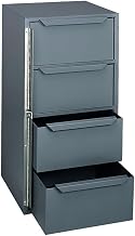 Durham 610-95 Gray Welded Steel Cabinet, 12-5/8" Width x 24-1/2" Height x 12-1/8" Depth, 4 Drawers