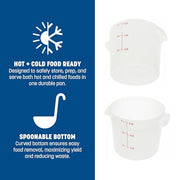 Carlisle FoodService Products 6 Quart (Pack of 1) / 1 / White Containers