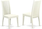 Furnifact Linen-Upholstered Dining Chair with Slat Back, Upholstered Kitchen Chairs for Dining Room Table and Chair Set, Set of 2