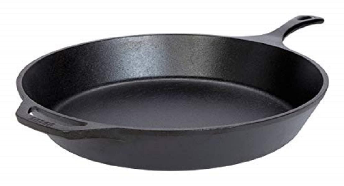 L14SK3 15-Inch Pre-Seasoned Cast-Iron Skillet & ASAHH41 Silicone Assist Handle Holder by Lodge – 15 Inch, Cast Iron, Red