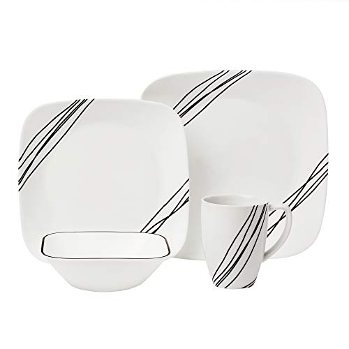 Corelle White / 16-Piece / Simple Sketch Dinnerware Sets