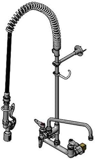 T&S Brass B-0133-12CRBJST Easy Install Pre-Rinse Unit includes 8" Wall Mount Faucet, Ceramas, Ad, B-0230-K, Tee, Swivel