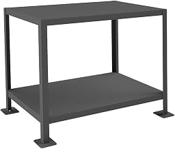 Durham Steel Medium Duty Machine Table, MT243630-2K295, 2 Shelves, 2000 lbs Capacity, 36" Length x 24" Width x 30" Height, Gray
