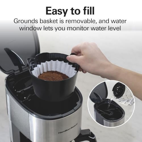 Hamilton Beach Hot & Iced Coffee Maker / 12 Cup / Black with Chrome Accents Coffee Machines