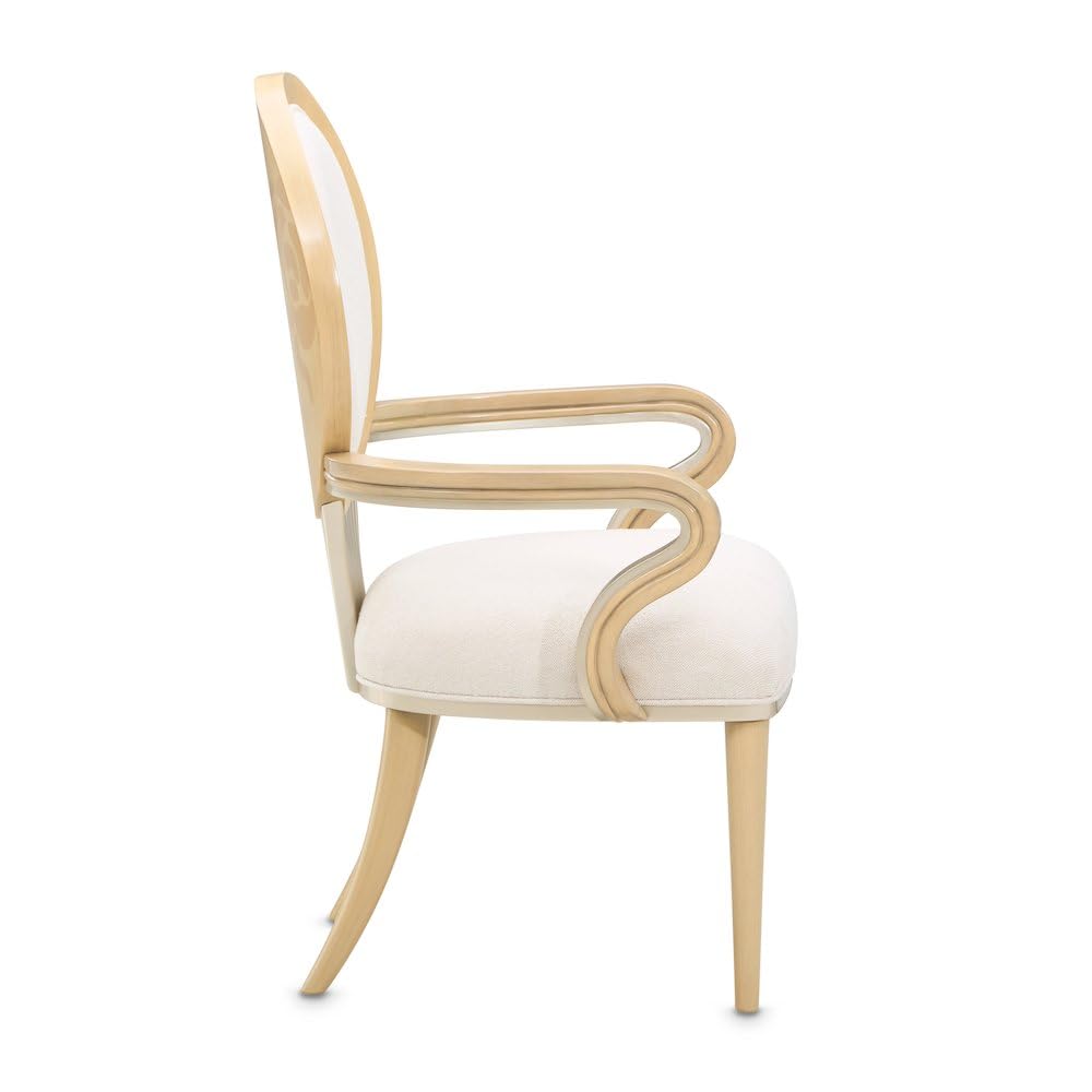 Camellia Field Brown Dining Arm Chair Set of by Michael Amini – Solid; Manufactured Wood, Caramel, Model N9090004-134