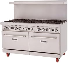 Migali C-RO10-NG 60" Natural Gas 10 Burner Range with 2 Ovens - 305,000 BTU