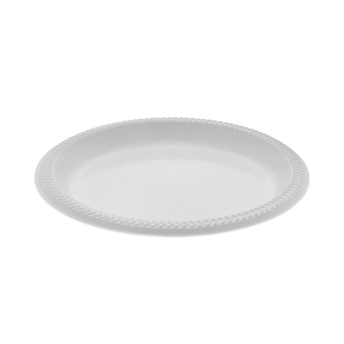 Pactiv Meadoware Impact Round Plate White by Pactiv Corp. – Medium, Polystyrene, White, Pack of 400, Model YMI9