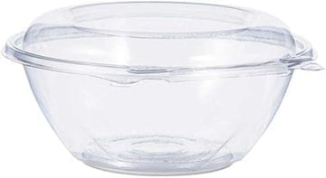 Dart 24 oz SafeSeal Tamper-Evident Clear PET Plastic Bowl with Hinged Dome Lid, CTR24BD (150 Count)