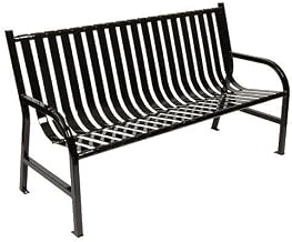 Slatted Metal Bench, Black, 5'L