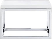 HUBERT Chrome Display Riser with Butcher Block Top - 7" H
