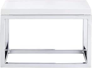 HUBERT Chrome Display Riser with Butcher Block Top - 7" H