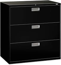 HON 693LP Three-Drawer Lateral File, 42w x 18d x 39 1/8h, Black File Cabinet, Sold as 1 Each