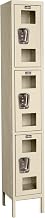 Global Clear View Locker Triple Tier 12x12x24-3 Doors Unassembled - Tan by Hallowell – Alloy Steel, Tan, Model USV1228-3PT-GL
