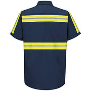Red Kap Large / Navy With Yellow/Green Visibility Trim / standard Tops