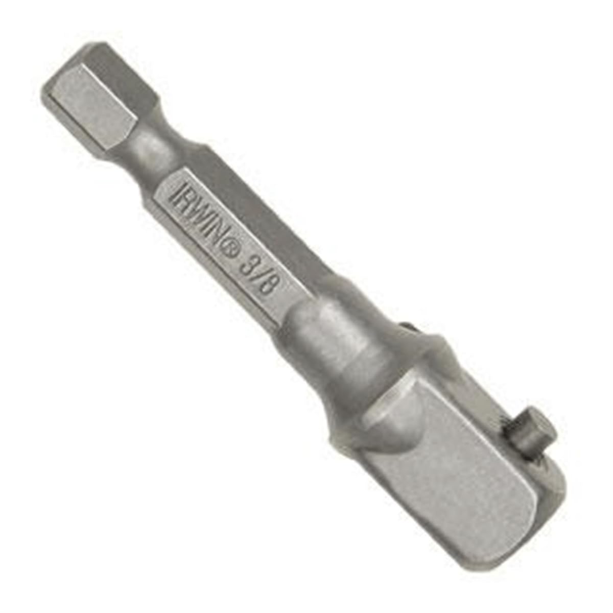 Tools Irwin 1-5/8" x 3/8" Square Drive Socket Adapter – One Size, Metal, Silver, Model 93782