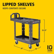 Rubbermaid Commercial Products Black / Small / 2-Shelf Utility Carts