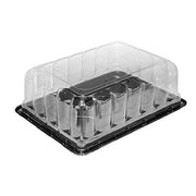 Pactiv 1/4 Sheet Cake Black Base 5" RoseDome Cake Container, 65 per case