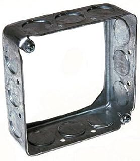 RACO 8201 4 Square Extension Ring, Steel, Gray, 1.5 Inches, Screw-In, 22.5 Cubic Inches
