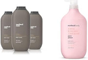 Method Men Body Wash, Cedar + Cypress, Paraben and Phthalate Free, 18 FL Oz & Body Wash, Pure Peace, Paraben and Phthalate Free, 28 oz