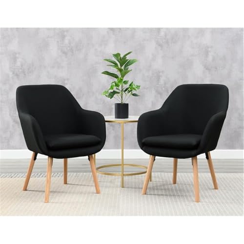 Convenience Concepts Black Linen / Chair / 25.25"L x 26.75"W x 33.5"H Chairs