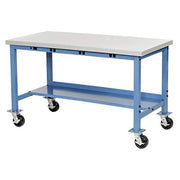 Mobile Workbench with Power Apron by Global Industrial – 30"L x 48"W x 36"H, Steel, Blue, Model 319357BBL